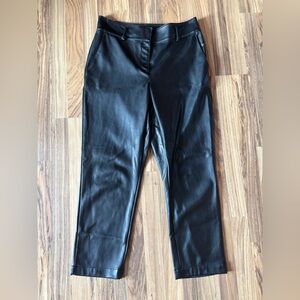 Ann Taylor Loft vegan leather wide leg ankle pant size 8
